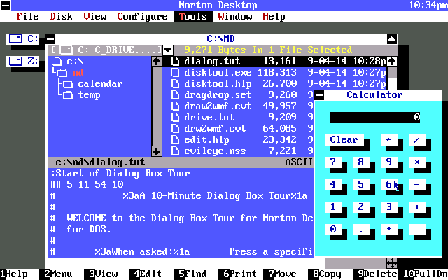 Norton Desktop for Dos - view